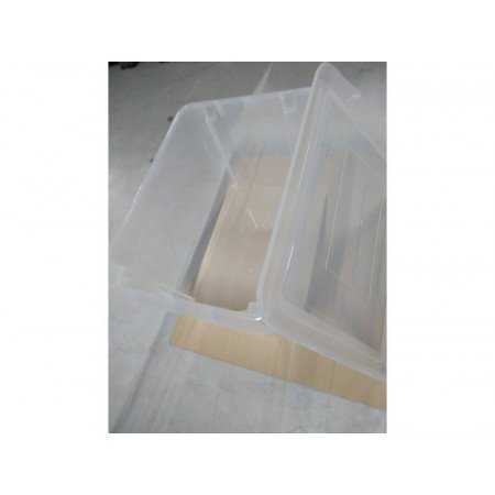 Kunststof opbergbox/opbergdoos wit transparant L65 x B50 x H36 cm stapelbaar