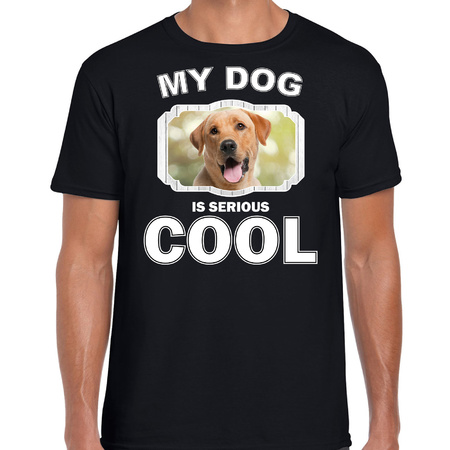 Labrador retrievers dog t-shirt my dog is serious cool black for men
