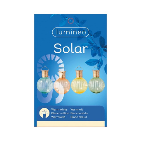 Lampion solar verlichting - 2x - turquoise - 11 cm - LED