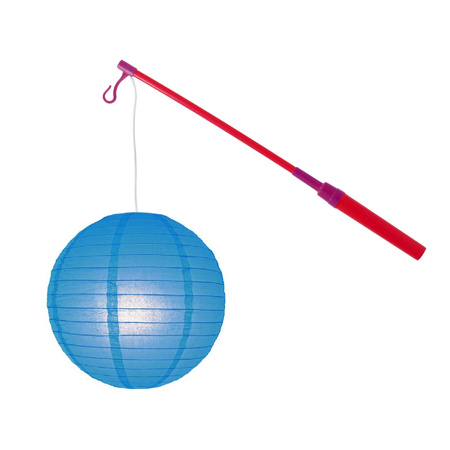 Lantern stick 40 cm - with bal lantern - blue - 25 cm
