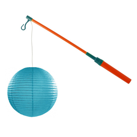 Lantern stick 40 cm - with bal lantern - turqouise - 25 cm