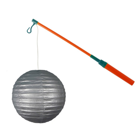 Lantern stick 40 cm - with bal lantern - silver - 25 cm
