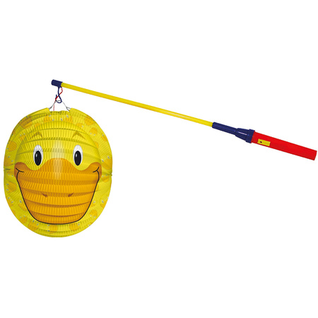 Lantern stick 50 cm - with duck lantern - yellow - 25 cm
