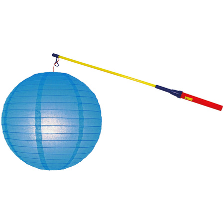 Lantern stick 50 cm - with lantern - blue - 25 cm