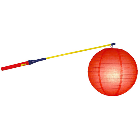 Lampionstokje 50 cm - met lampion - rood - D25 cm