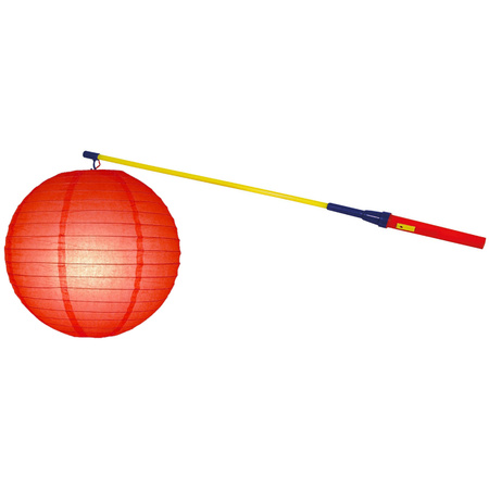 Lampionstokje 50 cm - met lampion - rood - D25 cm