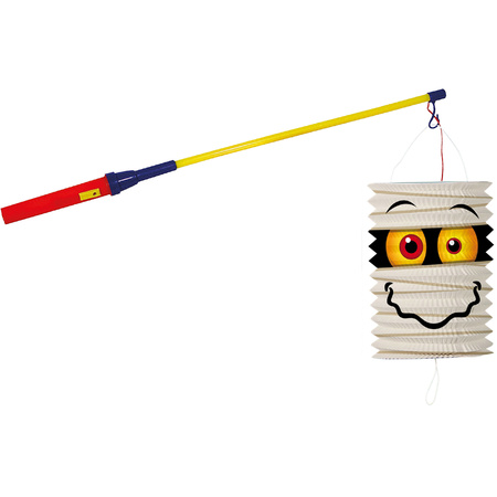 Lantern stick 50 cm - with mummy lantern - white - 18 cm