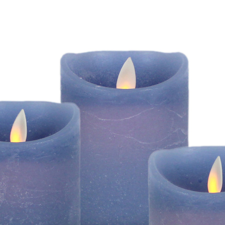 LED candles set 3x pcs - ice blue