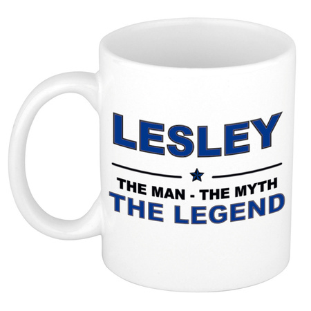 Lesley The man, The myth the legend cadeau koffie mok / thee beker 300 ml