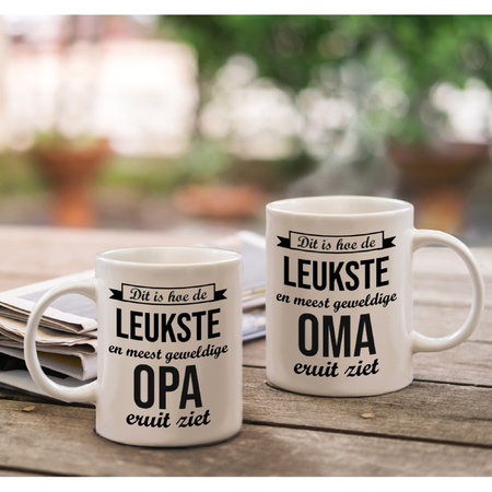Leukste en meest geweldige Opa en Oma mug - Gift cup set for Grandpa and Grandma