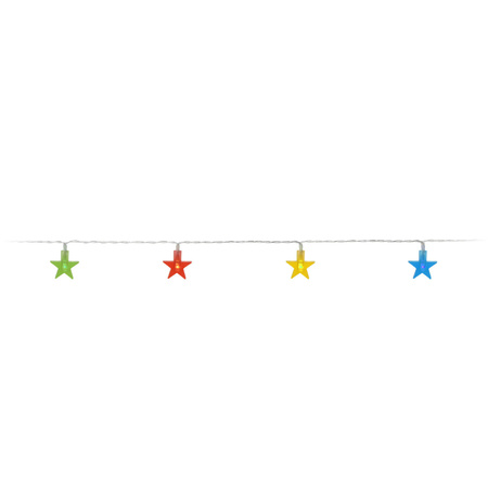 Party lightrope with 10 colored star lights 100 cm on batteries