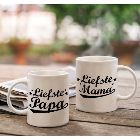 Liefste papa en mama mug - Gift cup set for Dad and Mom