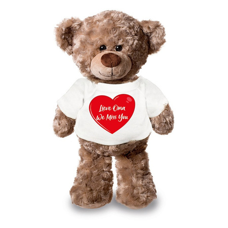 Teddybear with lieve oma we miss you t-shirt