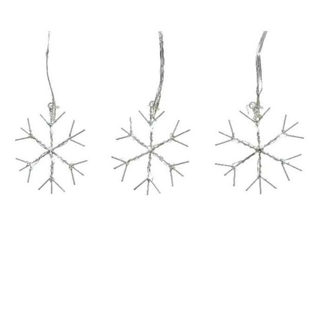 Lumineo Christmas lights snowflake LED string 300 cm