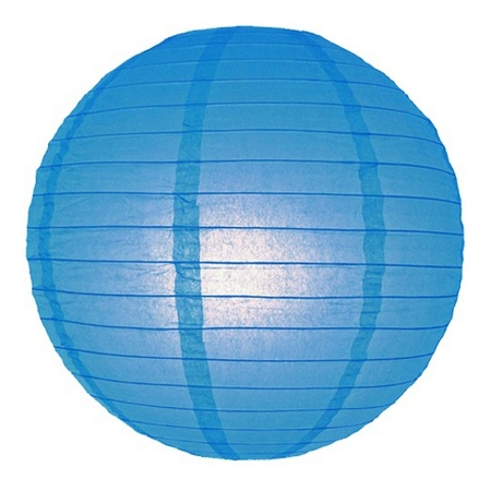 Lampionstokje 39 cm - met lampion - blauw - D25 cm
