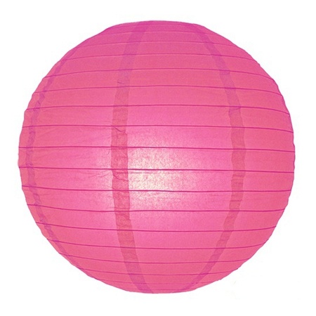 Lampionstokje 50 cm - met lampion - fuchsia roze - D25 cm