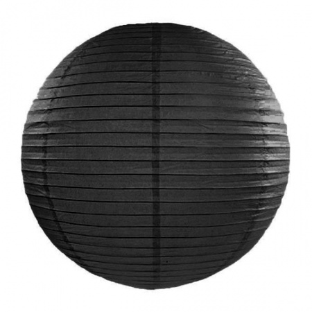 Feest/tuin versiering 9x stuks luxe bol-vorm lampionnen zwart-geel-paars dia 35 cm
