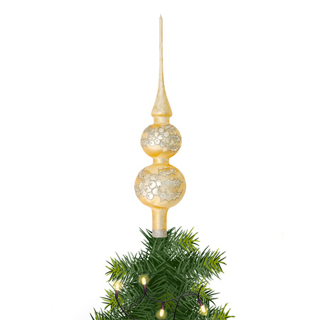 Luxury glass tree topper gold ice lacquer 30 cm