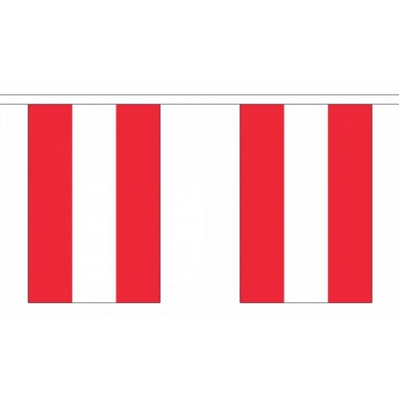 Landen vlaggen versiering set - Oostenrijk - Vlag 90 x 150 cm en vlaggenlijn 9 meter