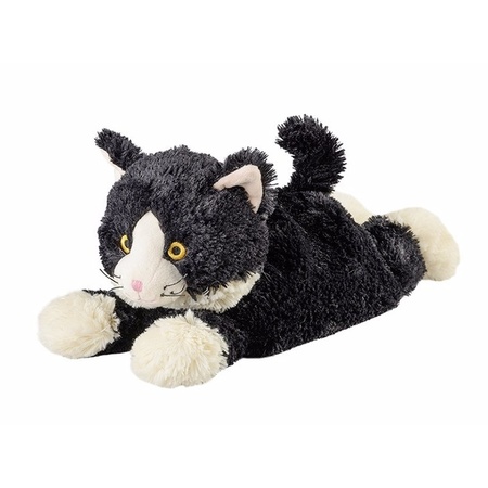 Magnetron warmte knuffel kat zwart 38 cm