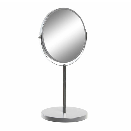 Make-up spiegel op standaard rvs/zilver H34 en D18 cm