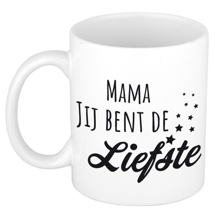 Gift mother set: Fleece plaid/blanket panter print 120 x 160 cm with Mama jij bent de liefste mug 30