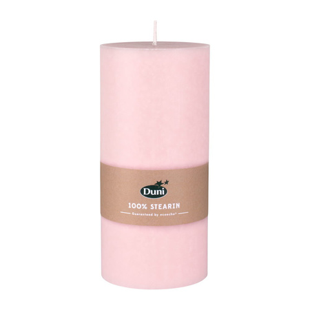 Mellow roze cilinderkaarsen/ stompkaarsen 15 x 7 cm 50 branduren     
