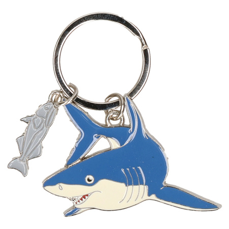 Metalen haaien sleutelhangers 5 cm