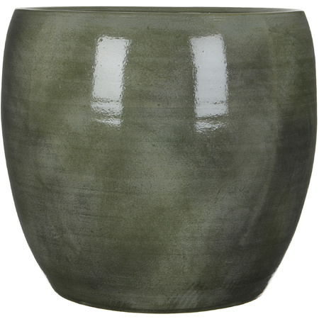 Mica Decorations Flower pot - dark green - gloss - ceramic - indoor - 35x38cm