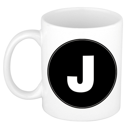 Letter J coffee mug / tea cup 300 ml