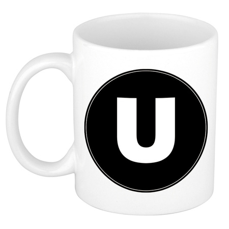 Letter U coffee mug / tea cup 300 ml