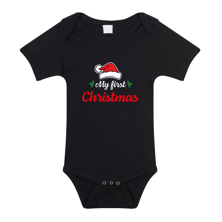 Christmas romper my first Christmas black for babys