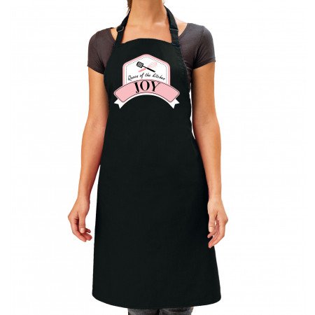 Queen of the kitchen Joy apron black for women