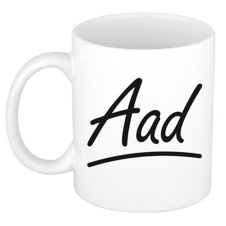 Name mug Aad with elegant letters 300 ml