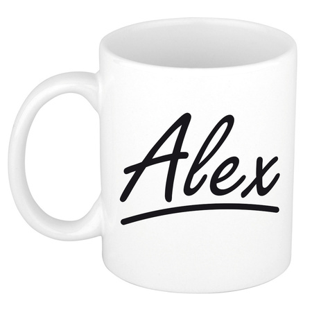 Name mug Alex with elegant letters 300 ml