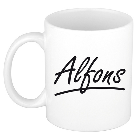 Name mug Alfons with elegant letters 300 ml