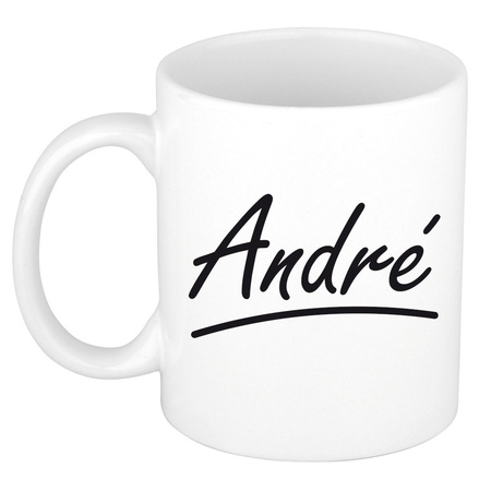 Name mug Andr with elegant letters 300 ml