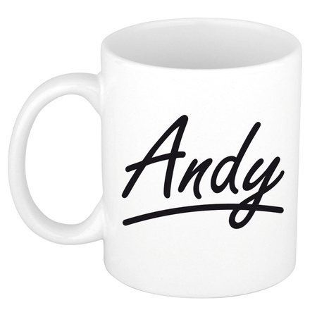 Name mug Andy with elegant letters 300 ml