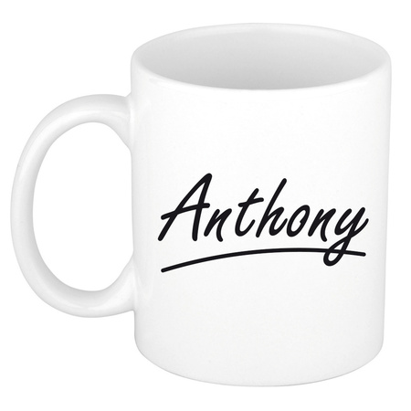 Name mug Anthony with elegant letters 300 ml