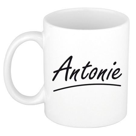 Name mug Antonie with elegant letters 300 ml