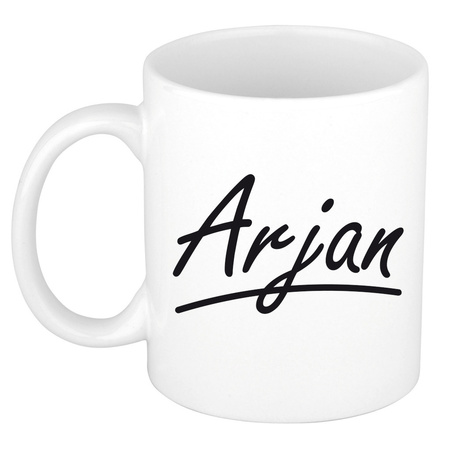 Name mug Arjan with elegant letters 300 ml