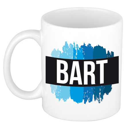 Name mug Bart with blue paint marks  300 ml