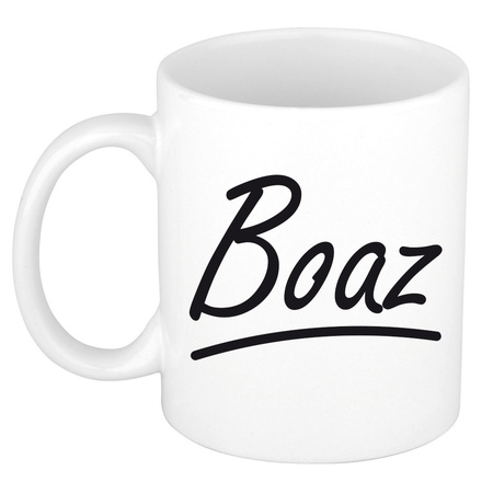 Name mug Boaz with elegant letters 300 ml