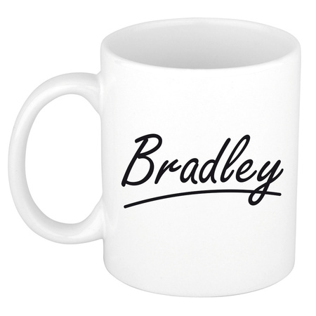 Name mug Bradley with elegant letters 300 ml