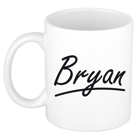 Naam cadeau mok / beker Bryan met sierlijke letters 300 ml