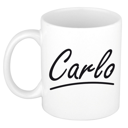 Name mug Carlo with elegant letters 300 ml