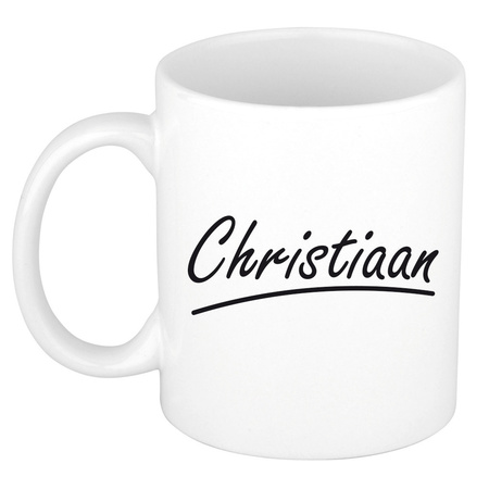 Name mug Christiaan with elegant letters 300 ml