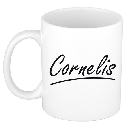 Name mug Cornelis with elegant letters 300 ml