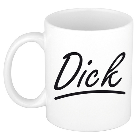 Name mug Dick with elegant letters 300 ml