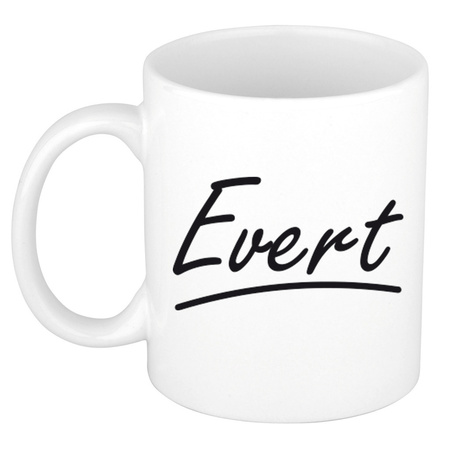 Name mug Evert with elegant letters 300 ml